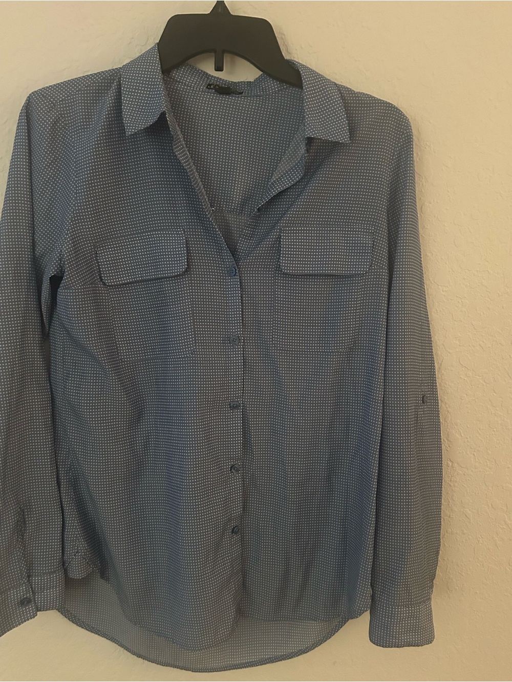 Express Light Blue Dotted Button-Up Shirt